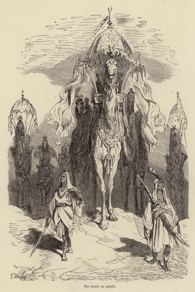 The Houris on Camels by Gustave after Dore